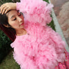 2019 new spring  tide girlish  FULL pleated imports of yarn formerly sweatershirt jacket fungus edge female sweatshirt