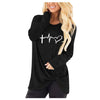 Printed Hoodie Sweatshirt Ladies Social Harajuku Hoodies O Neck Long Sleeves Knits Tees Loose Fit Irregular Hem sudadera mujer