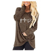 Printed Hoodie Sweatshirt Ladies Social Harajuku Hoodies O Neck Long Sleeves Knits Tees Loose Fit Irregular Hem sudadera mujer
