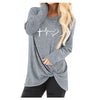Printed Hoodie Sweatshirt Ladies Social Harajuku Hoodies O Neck Long Sleeves Knits Tees Loose Fit Irregular Hem sudadera mujer