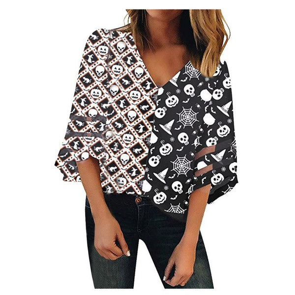 Sweatshirt Women Hoodies V Neck Mesh Panel plus size feminino 3/4 Bell Sleeve Loose Loose oversized hoodie sudadera mujer