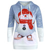 2019 Women Drawstring Hooded Hoodie Christmas Big Pocket Cartoon Snowman Printed Sweatshirt Pullover Top Sweter Z Kapturem