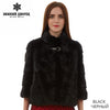 Natural women fur coat Fashion Slim jacket mink fur coat Short-sleeve fur vest  Short genuine fur coat Mandarin Collar