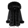 MAO MAO KONG Camouflage winter jacket women outwear thick parkas natural real fox fur collar coat