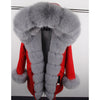 MAO MAO KONG Camouflage winter jacket women outwear thick parkas natural real fox fur collar coat