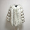 pink java QC8128 2017 new arrival FREE SHIPPING  women winter real fox fur coat  hot sale big fur long sleeve