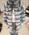 New Brand Winter Real Blue Fox Fur Coat Thick Warm Imitation Of Sables Women's Light Brown Long Jacket The fox fur Coat
