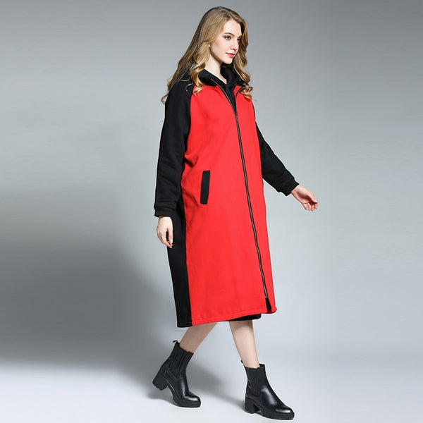 Fashion Autumn Winter Women  Sweatshirts 2017plus size Femme Patchwork Tops Warm Casual Casaco Feminino fleeceOuterwear Clothing