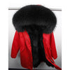 Natural fur lining parka Silver pu coat real fur coat winter jacket women natural raccoon fur collar warm thick parkas
