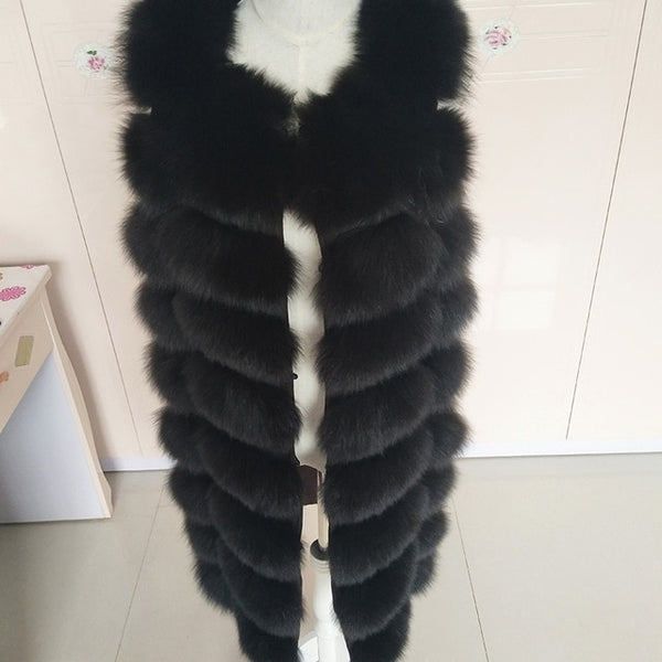 Natural Real Fox Fur Vest Natural Fur Coat For Jacket female coats Vest Waistcoat  long Fur Coats Real Fur Coat Fox Vest Jacket