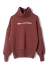 New Arrival 2018 casual loose fleeced letter embroidered turtleneck hoodies women