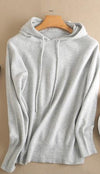 cashmere knit women new fashion drawstring hooded sweatshirts pullover light tan 5color S-3XL retail wholesale