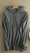 cashmere knit women new fashion drawstring hooded sweatshirts pullover light tan 5color S-3XL retail wholesale