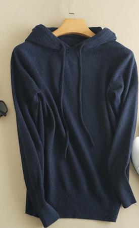 cashmere knit women new fashion drawstring hooded sweatshirts pullover light tan 5color S-3XL retail wholesale