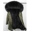 Natural fur lining parka Silver pu coat real fur coat winter jacket women natural raccoon fur collar warm thick parkas