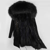 Natural fur lining parka Silver pu coat real fur coat winter jacket women natural raccoon fur collar warm thick parkas