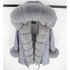 MaoMaoKong natural real fox fur Jacke coat Real Fox Fur Collar Cuff Hooded Coat Short Parka Long Camouflage winter jacket