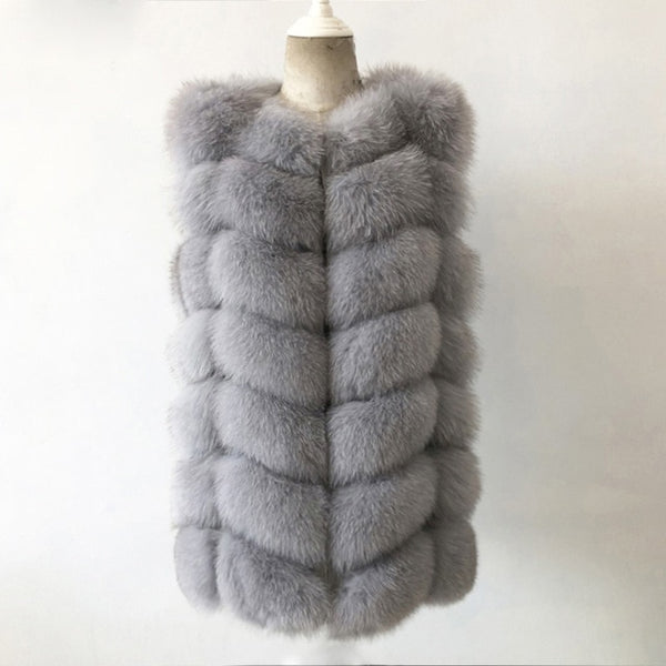 Natural Real Fox Fur Vest Jacket Waistcoat Short sleeveless Vestwoman winter warm Natural Fur Vest Real Fur Jacket Fox Fur Coats