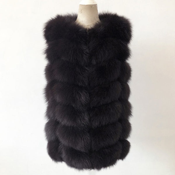 Natural Real Fox Fur Vest Jacket Waistcoat Short sleeveless Vestwoman winter warm Natural Fur Vest Real Fur Jacket Fox Fur Coats
