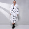 JEPLUDA Latest Fashion Warm Soft Natural Fox Fur Coat long Leopard Print Real Fur Coat Women Winter Coat Real Fur Jacket Women
