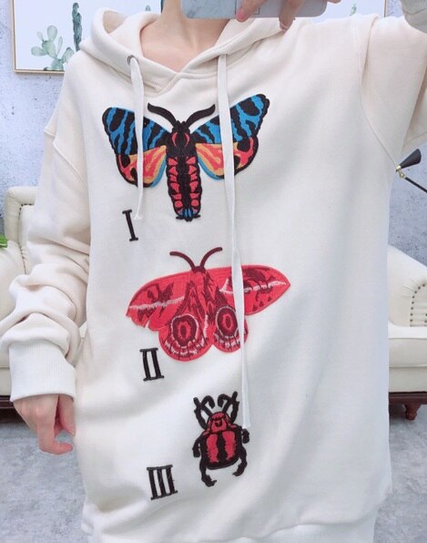 Women Fashion Casual Clothes Long Sleeve Elegant Embroidery Print Hooded Pullovers 2018 New Arrival Loose Unisex Hoodies