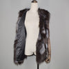 hot sale women autumn winter genuine real sliver fox fur vest 100% real natural fox fur sleeveless coat lady real fox fur gilet