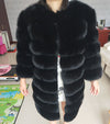 New Brand Winter Real Blue Fox Fur Coat Thick Warm Imitation Of Sables Women's Light Brown Long Jacket The fox fur Coat
