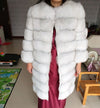 New Brand Winter Real Blue Fox Fur Coat Thick Warm Imitation Of Sables Women's Light Brown Long Jacket The fox fur Coat