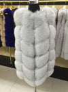 100% Real Fox Fur Vest Natural Whole Fox Fur Vest Gilet Women gilet en fourrure de renard Coat Plus Size S-6XL