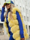 100% Real Fox Fur Vest Natural Whole Fox Fur Vest Gilet Women gilet en fourrure de renard Coat Plus Size S-6XL