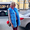 100% Real Fox Fur Vest Natural Whole Fox Fur Vest Gilet Women gilet en fourrure de renard Coat Plus Size S-6XL