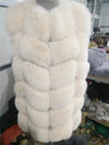 100% Real Fox Fur Vest Natural Whole Fox Fur Vest Gilet Women gilet en fourrure de renard Coat Plus Size S-6XL