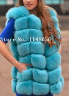 100% Real Fox Fur Vest Natural Whole Fox Fur Vest Gilet Women gilet en fourrure de renard Coat Plus Size S-6XL