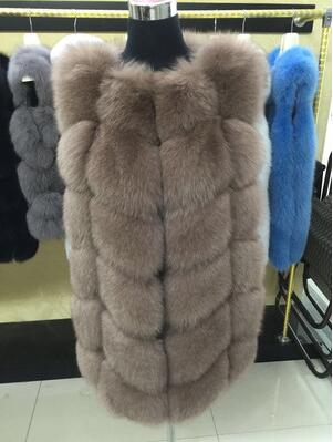 100% Real Fox Fur Vest Natural Whole Fox Fur Vest Gilet Women gilet en fourrure de renard Coat Plus Size S-6XL