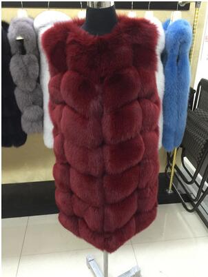 100% Real Fox Fur Vest Natural Whole Fox Fur Vest Gilet Women gilet en fourrure de renard Coat Plus Size S-6XL