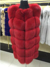100% Real Fox Fur Vest Natural Whole Fox Fur Vest Gilet Women gilet en fourrure de renard Coat Plus Size S-6XL