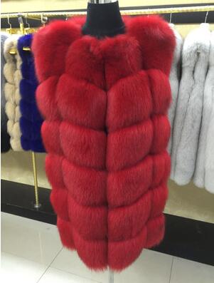 100% Real Fox Fur Vest Natural Whole Fox Fur Vest Gilet Women gilet en fourrure de renard Coat Plus Size S-6XL