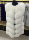 100% Real Fox Fur Vest Natural Whole Fox Fur Vest Gilet Women gilet en fourrure de renard Coat Plus Size S-6XL