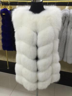 100% Real Fox Fur Vest Natural Whole Fox Fur Vest Gilet Women gilet en fourrure de renard Coat Plus Size S-6XL