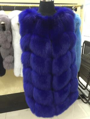 100% Real Fox Fur Vest Natural Whole Fox Fur Vest Gilet Women gilet en fourrure de renard Coat Plus Size S-6XL