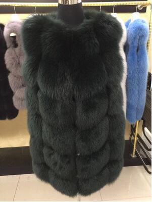 100% Real Fox Fur Vest Natural Whole Fox Fur Vest Gilet Women gilet en fourrure de renard Coat Plus Size S-6XL