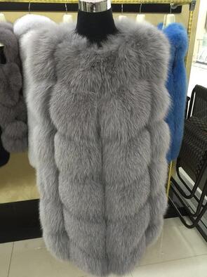 100% Real Fox Fur Vest Natural Whole Fox Fur Vest Gilet Women gilet en fourrure de renard Coat Plus Size S-6XL