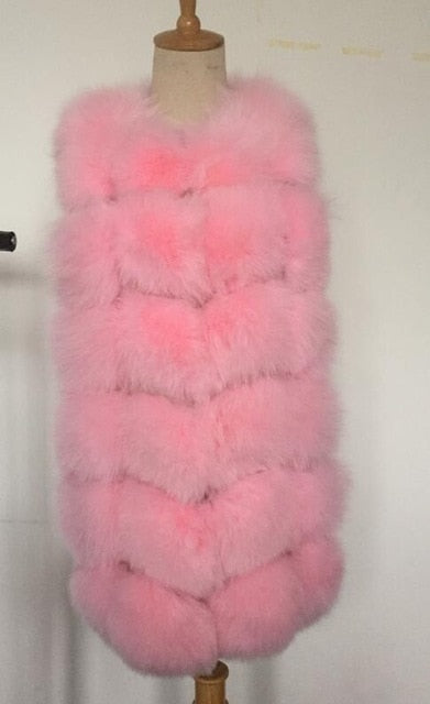 100% Real Fox Fur Vest Natural Whole Fox Fur Vest Gilet Women gilet en fourrure de renard Coat Plus Size S-6XL