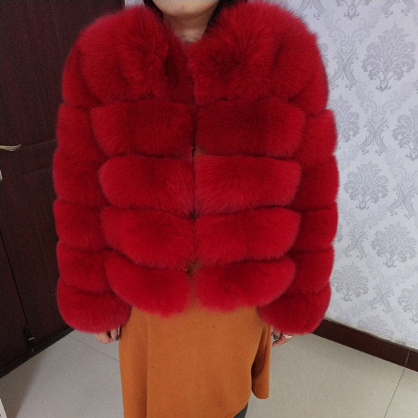 New brand winter true natural fox fur coat thick silver fox women's jacket fox fur coat collar