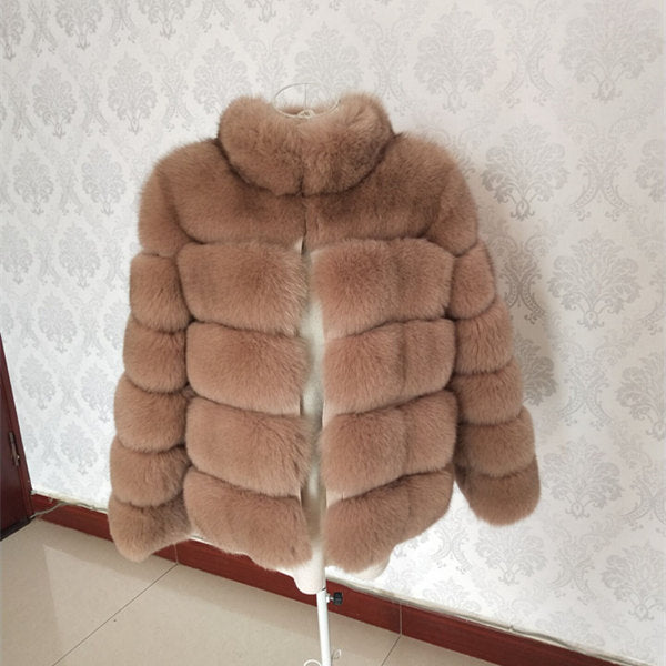 New brand winter true natural fox fur coat thick silver fox women's jacket fox fur coat collar