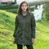 FREE ARMY Parkas Autumn Winter Jacket Coat Women Thick Warm Fur Collar Jacket Female Military Green Hooded Winter Jacket Outwear