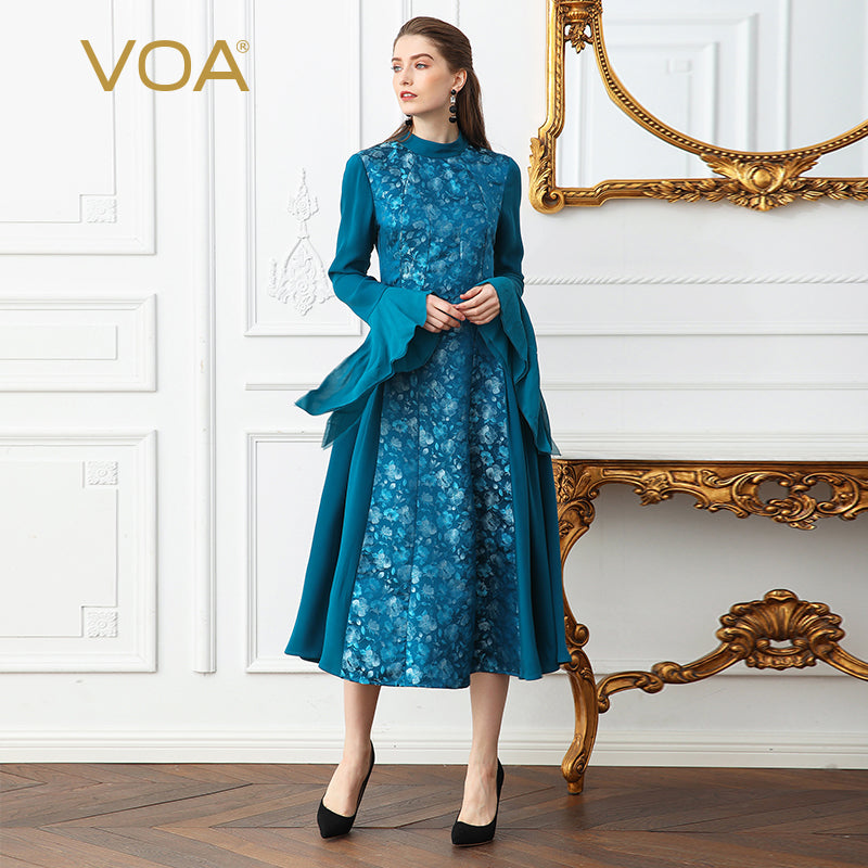 VOA Chinese Silk Brocade Dress Plus Size Runway Dresses Women Flare Lo - Konnichiwa Validate VOA Chinese Silk Brocade Dress Plus Size Runway Dresses Women Flare Lo - Konnichiwa Validate