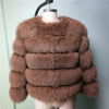 Women Warm Real Fox Fur Coat Short Slim Winter Genuine Fur Jacket Fashion Outwear Luxury Natural Fox Fur Coat For Girls FC-034