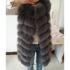 Natural Fox Fur Coat 100% Real Fox Fur Vest Jacket 2018 Women's pretty Warm Coat. Natural Real Fur Coat Jacket Real Fur Coats
