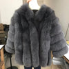 pink java QC8128 2017 new arrival FREE SHIPPING  women winter real fox fur coat  hot sale big fur long sleeve